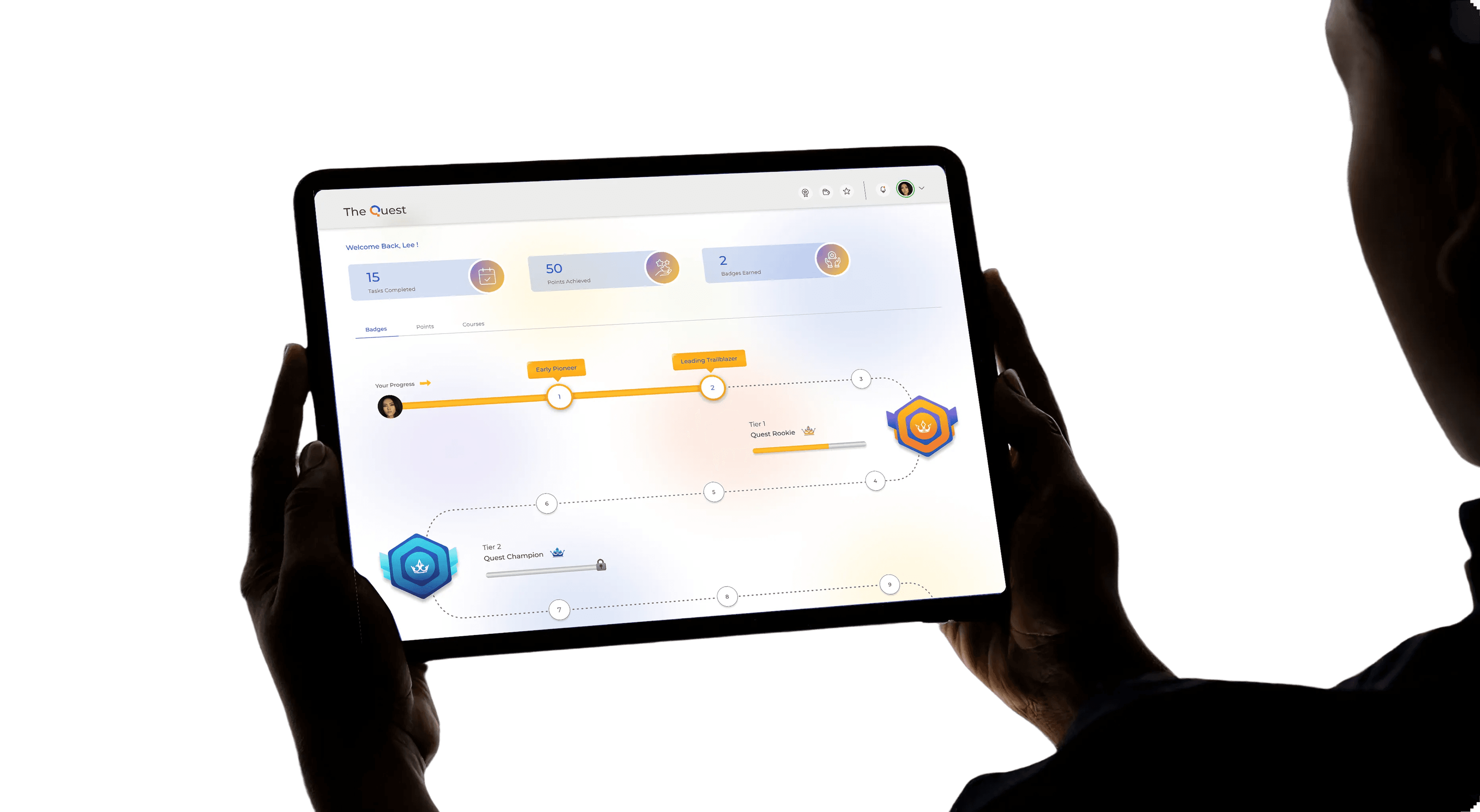 The Quest platform on tablet